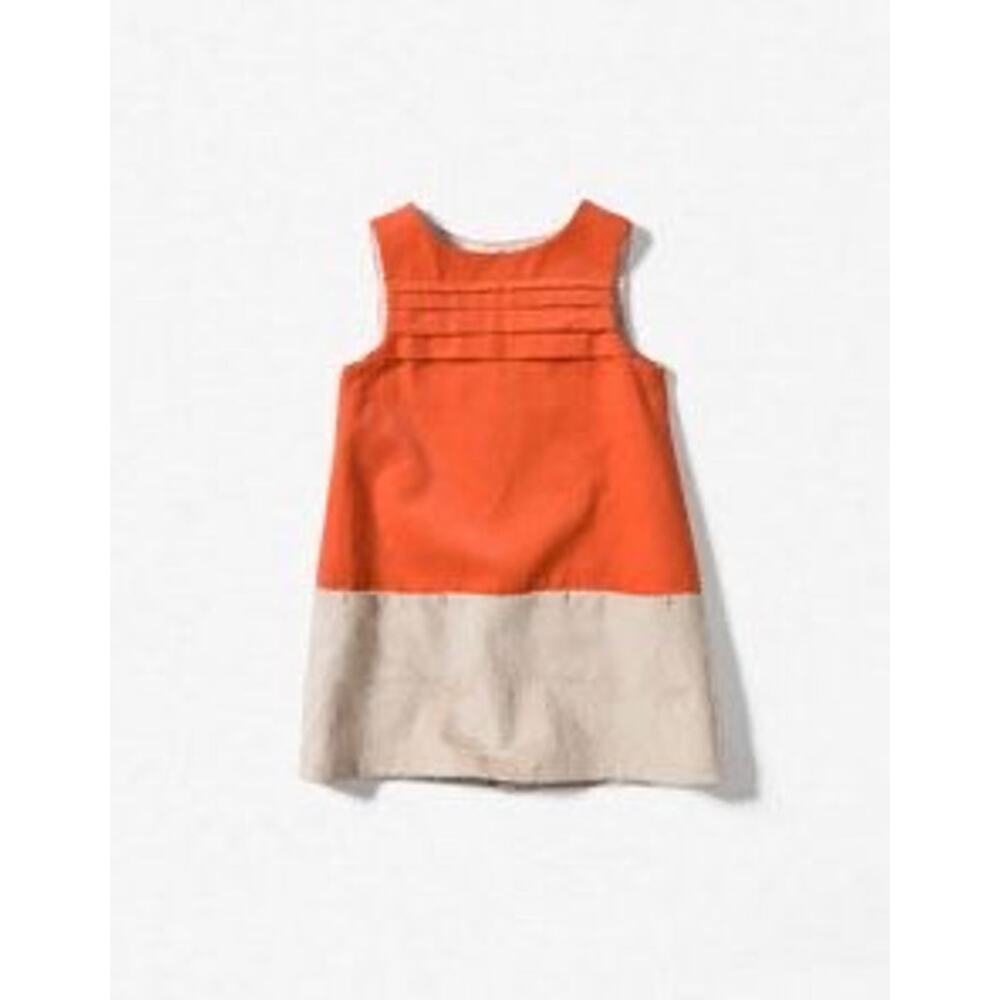 Zara Baby Sleeveless Jumper Dress - Corduroy Faux Suede Color Block Fun!